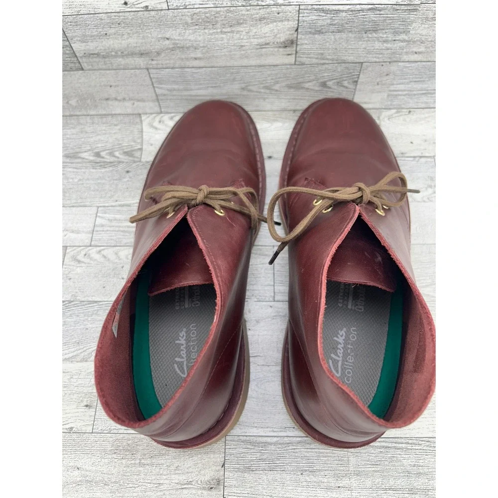 Clarks Bushacre 3 Mens Burgundy Leather Chukka Desert Boots‎ 12 M 261741457110